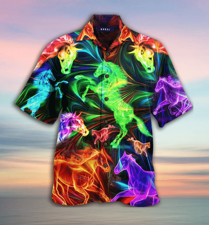 Amazing Horse Colorful Hawaiian Aloha Shirts #hl