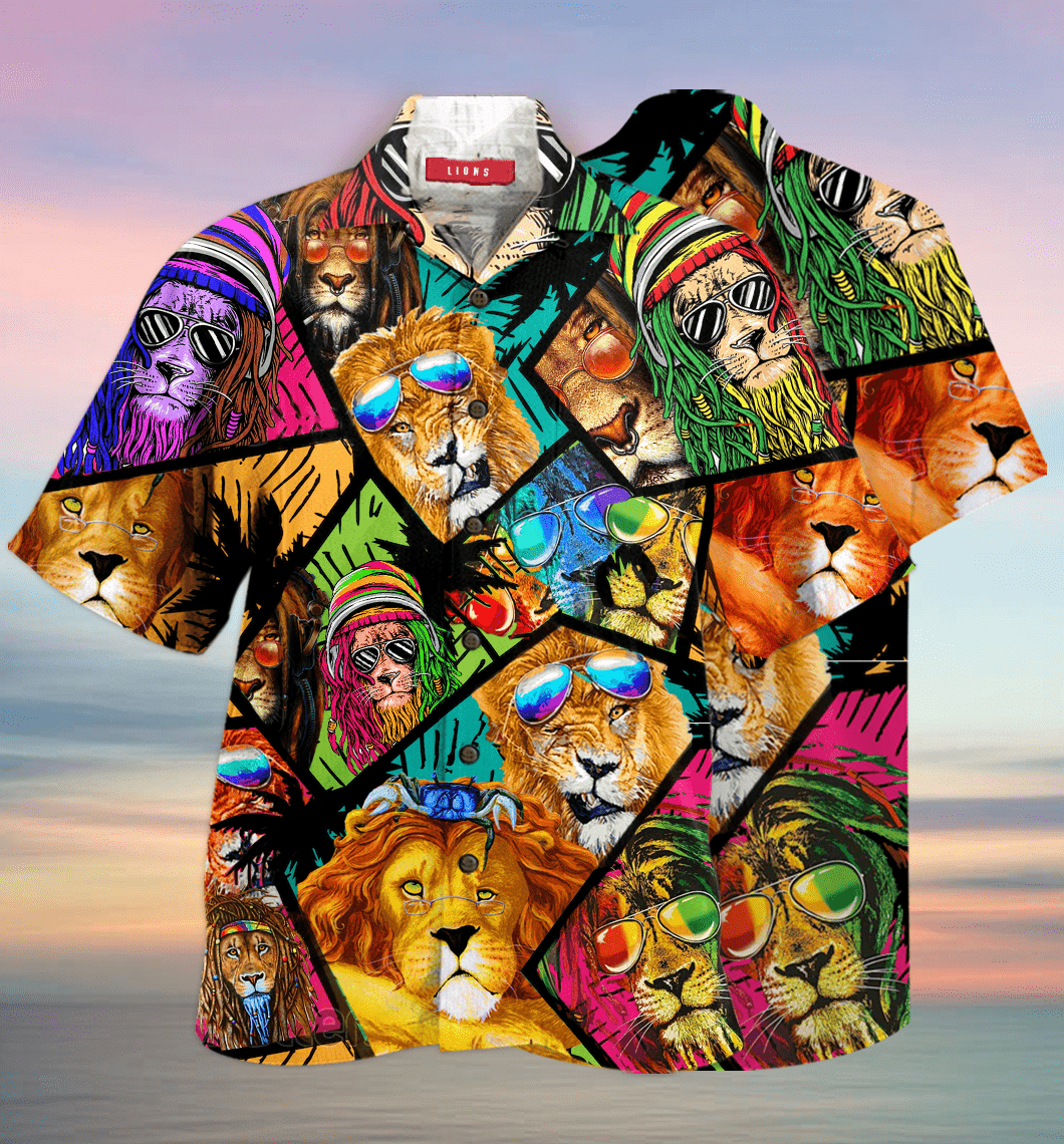 Amazing Shades Of Lion Hawaiian Unisex Aloha Shirts #h