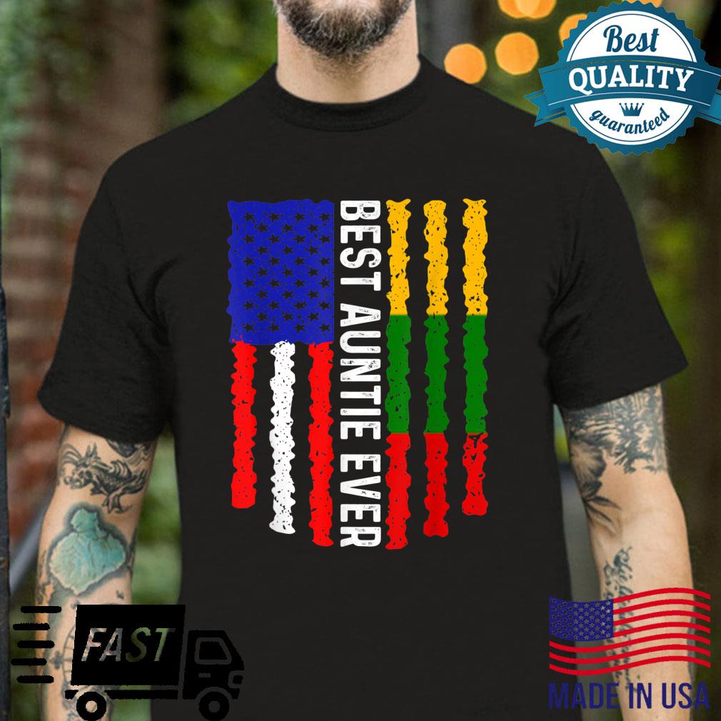 American Flag Lithuania Flag Best Auntie Ever Family Shirt