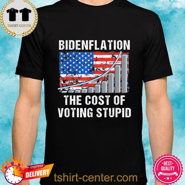 American flag with inflation graph bidenflation shirt