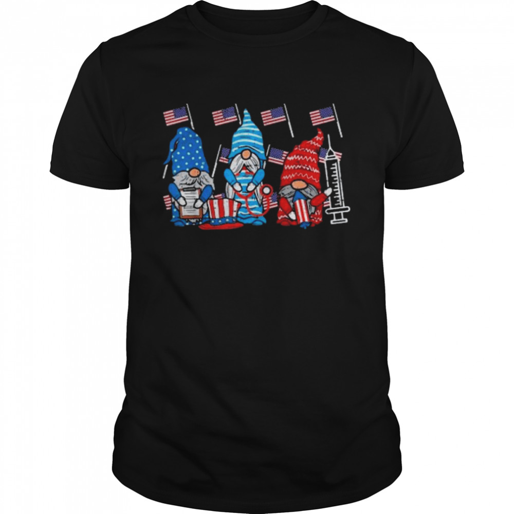 American Gnomes Nurse 4th Of July Scrub Top Patriot Shirt