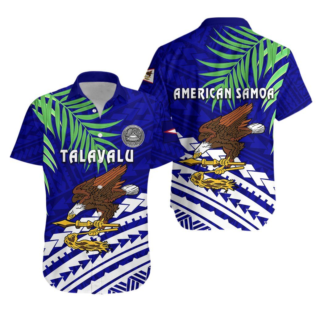 American Samoa Rugby Hawaiian Shirt Coconut Leaves – Talavalu K13