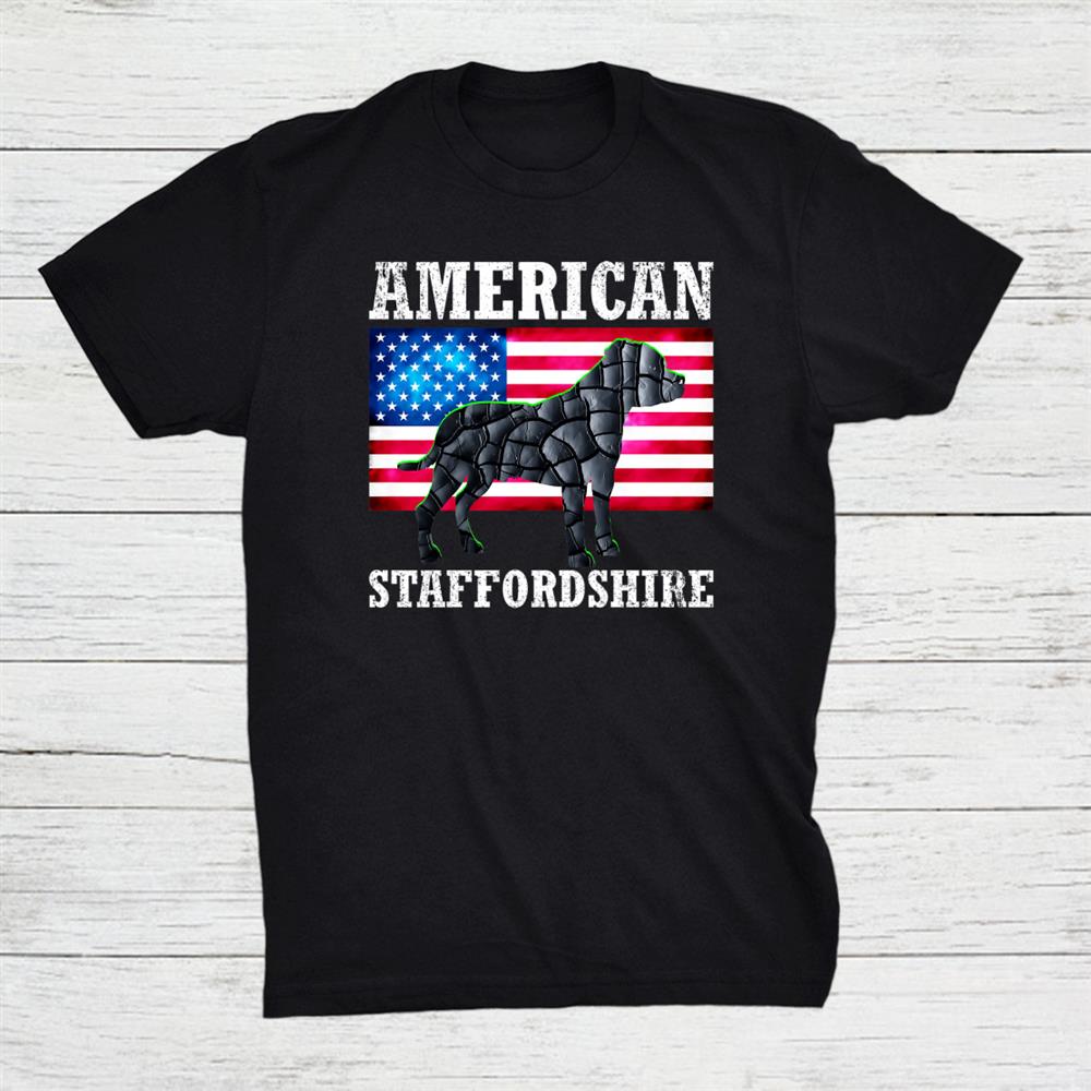American Staffordshire Terrier Dog Lovers Cool Graphic Flag Shirt