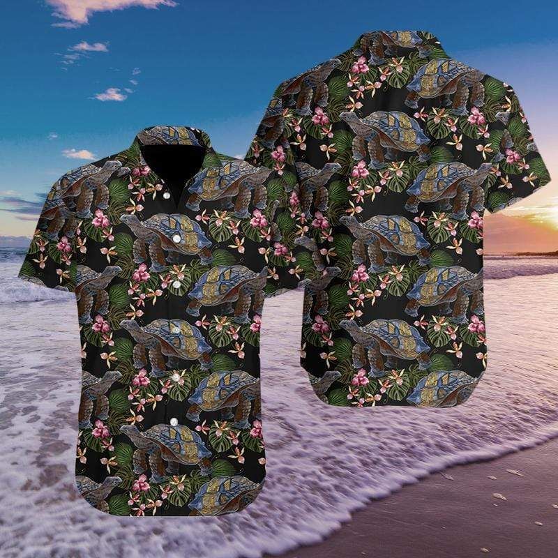Ancient Turtle Embroidery Pattern Hawaiian Aloha Shirts Fantastic #89h