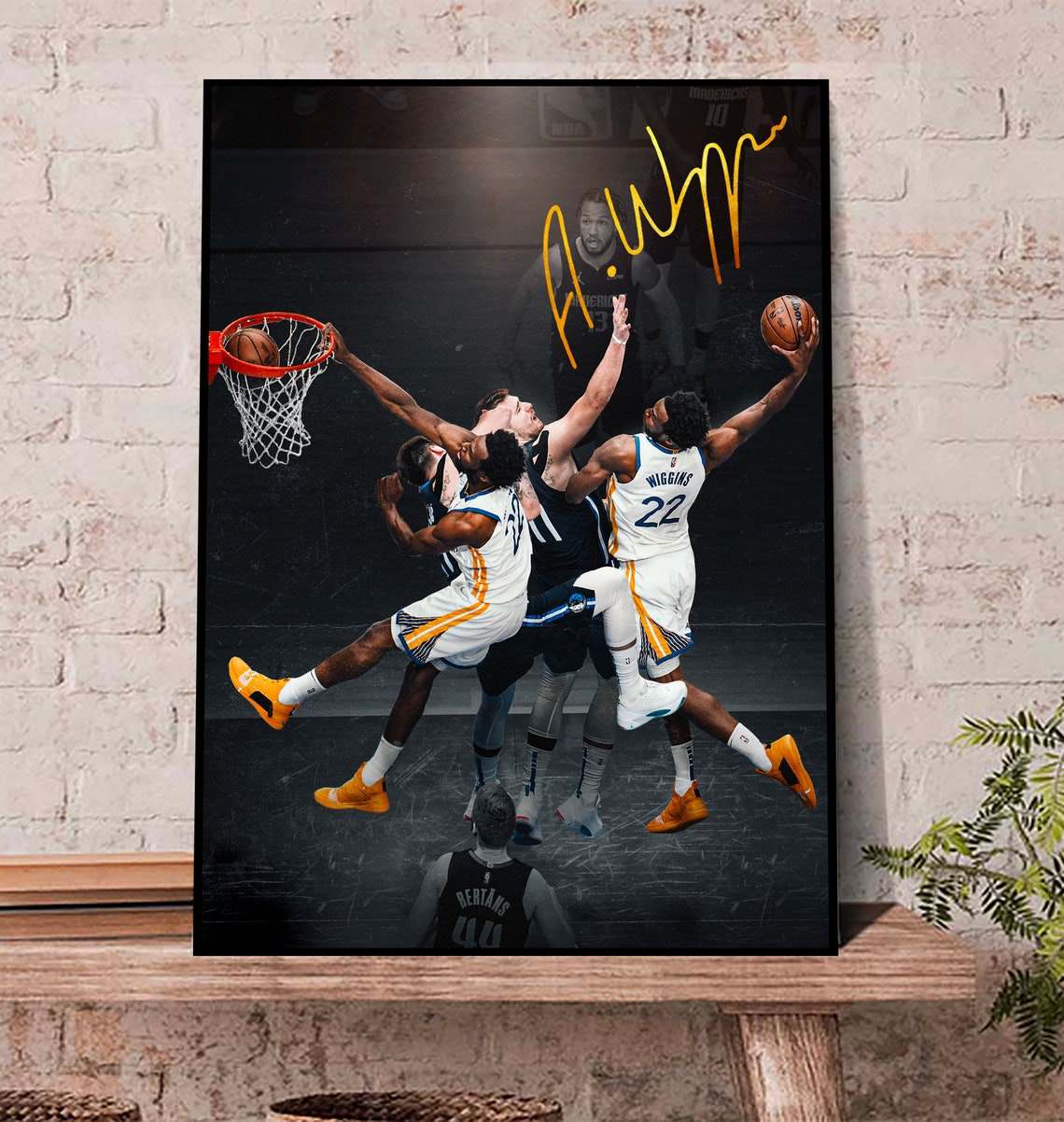 Andrew Wiggins iconic Dunk 2022 Poster, Andrew Wiggins signature Slam Dunk Poster Warriors Basketball Poster Fan 