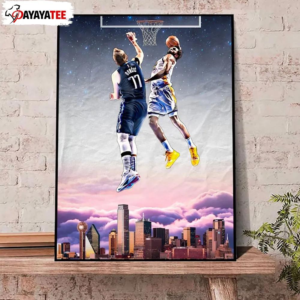 Andrew Wiggins Poster Dunk Luka Doncic Warriors Basketball