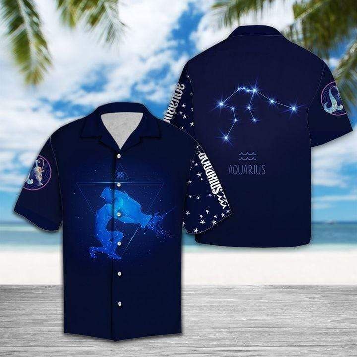 Aquarius Horoscope Zodiac Hawaiian Shirt Birthday Gifts