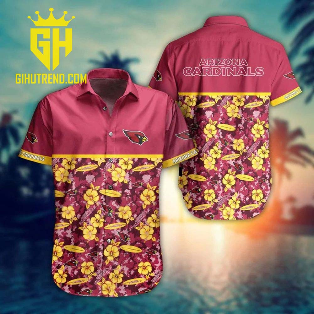 Arizona Cardinals Style Trophycal Flower NFL Hawaiian Shirt