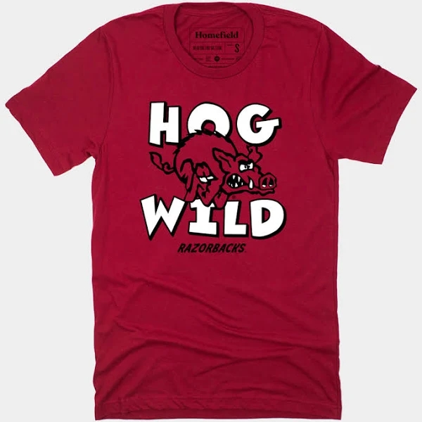 Arkansas Hog Wild Retro T Shirt M Crimson