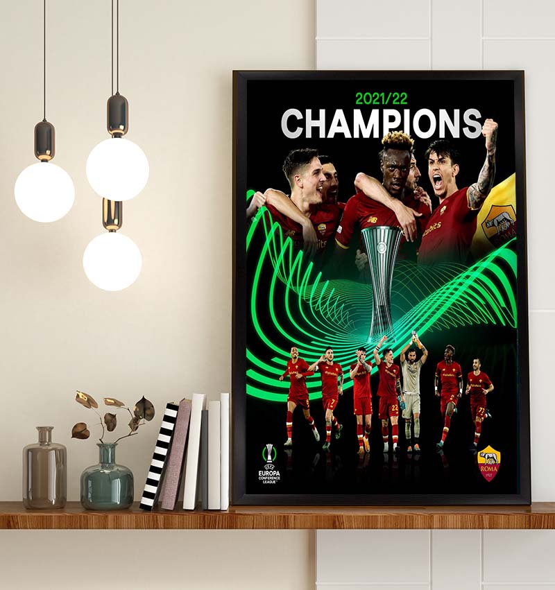 AS Roma win UEFA Europa conference league champions Poster Canvas