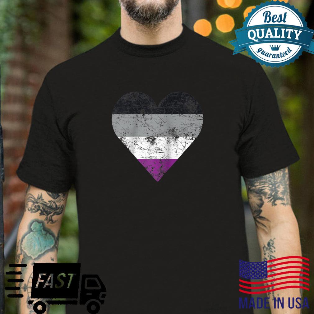 Asexual Pride Flag Heart Vintage Asexual Shirt