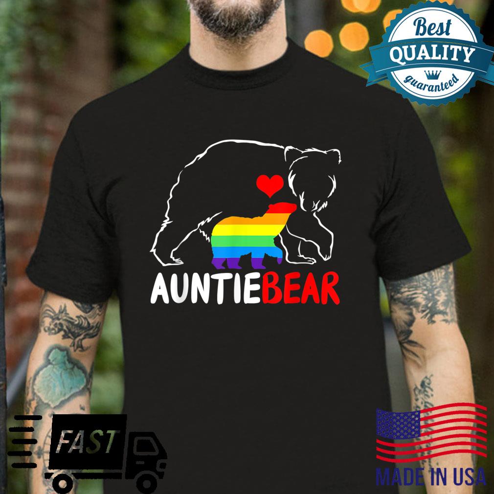 Auntie Bear Proud Aunt Rainbow Flag LGBT Pride Mother’s Day Shirt