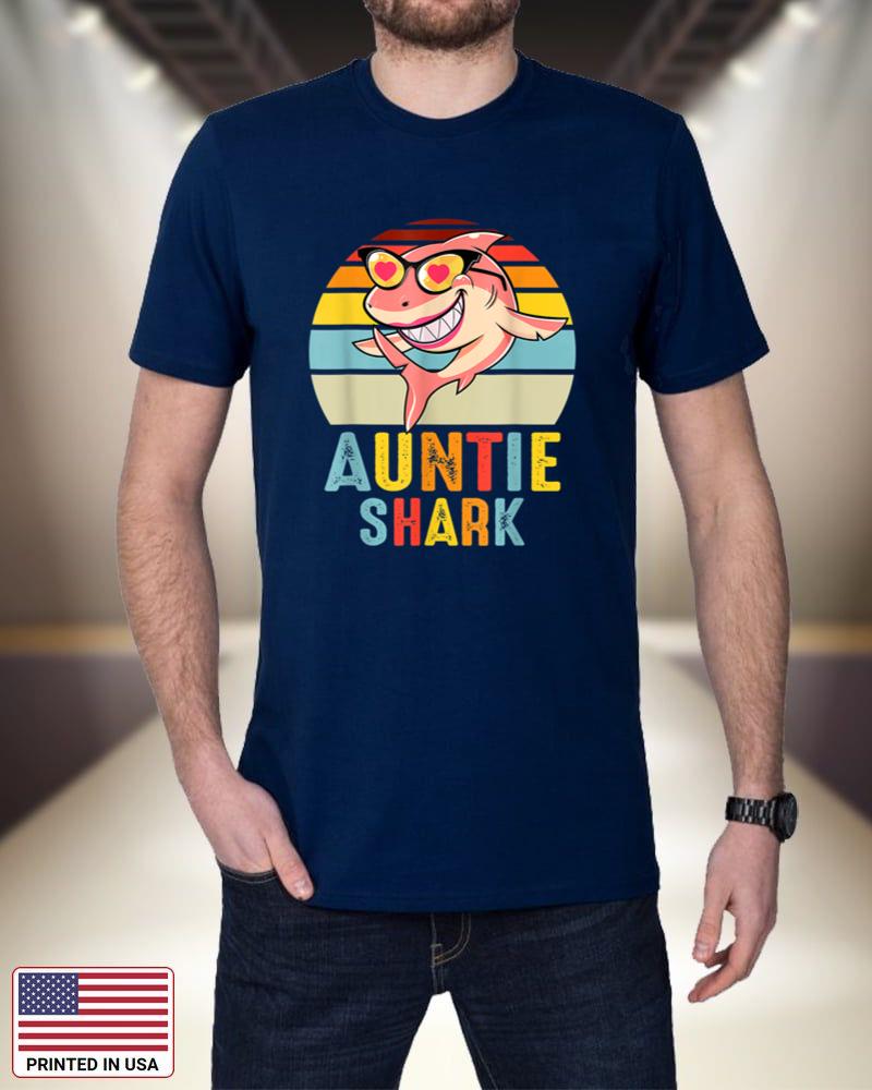 Auntie Shark Vintage Retro Pajamas Shark Lover Father's Day IbFBg