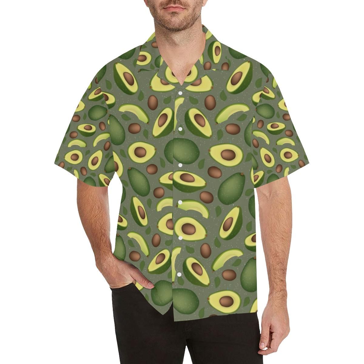 Avocado Pattern Background Men’s All Over Print Hawaiian Shirt