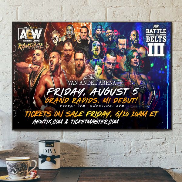 AWE All Elite Wrestling AEW Rampage Battle of the Belts III Home Decor Poster Canvas