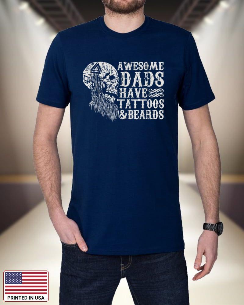 Awesome Dads Have Tattoos and Beards vintage Fathers Day_1 3Q2a5