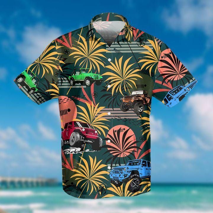 Awesome Jeep Tropical Unisex Hawaiian Aloha Shirts