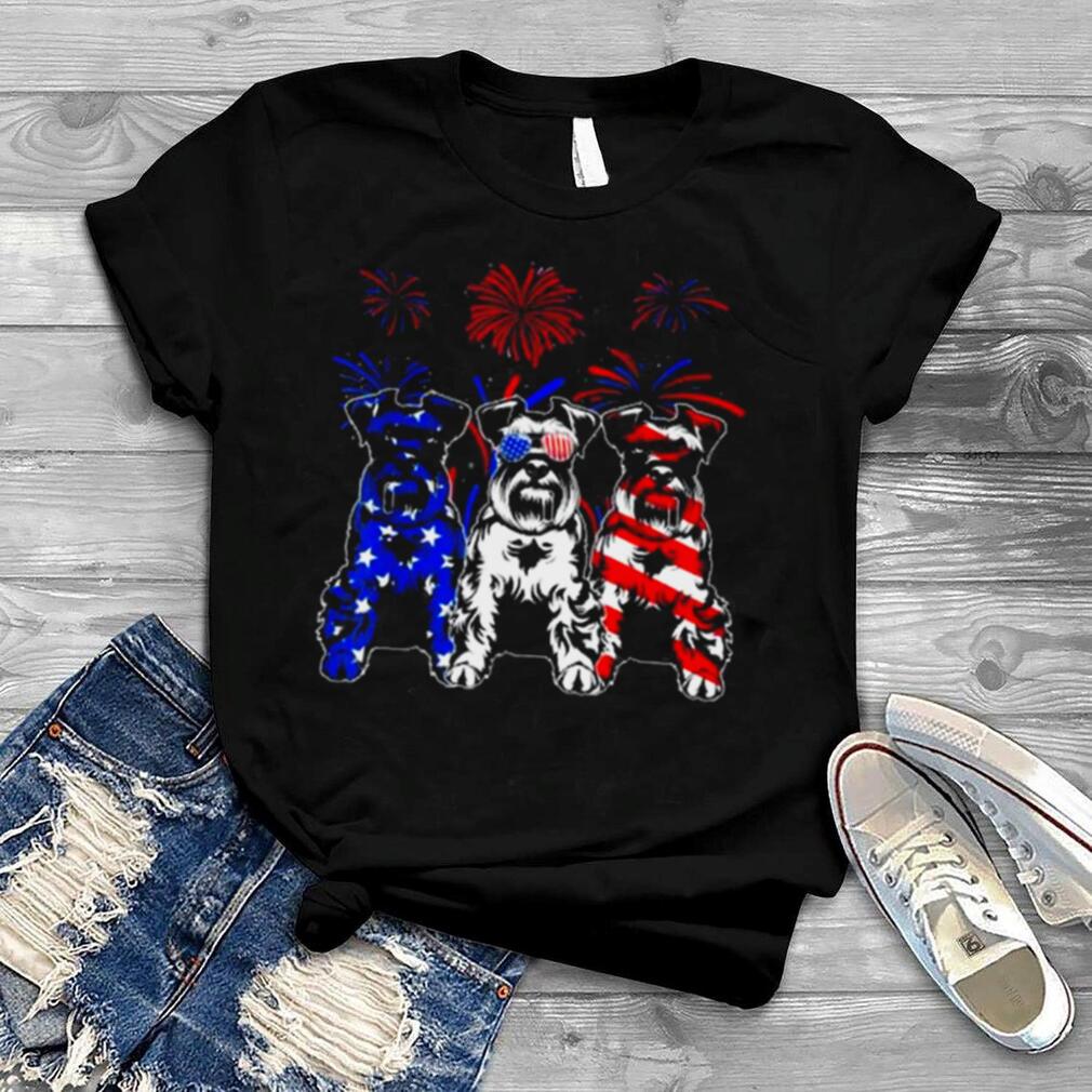 Awesome Schnauzer Dog American Flag 4th Of July Shirt