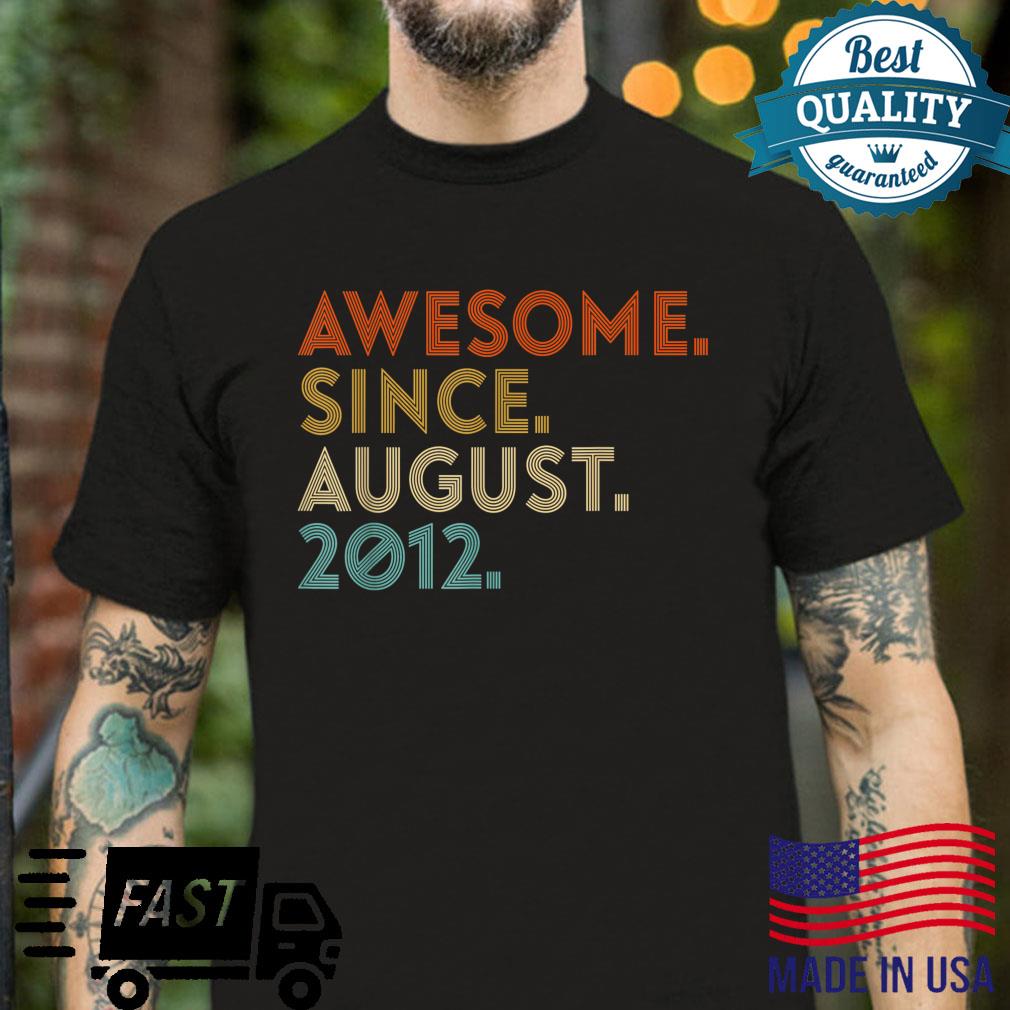 Awesome Since August 2012 Vintage 10th Birthday Shirt
