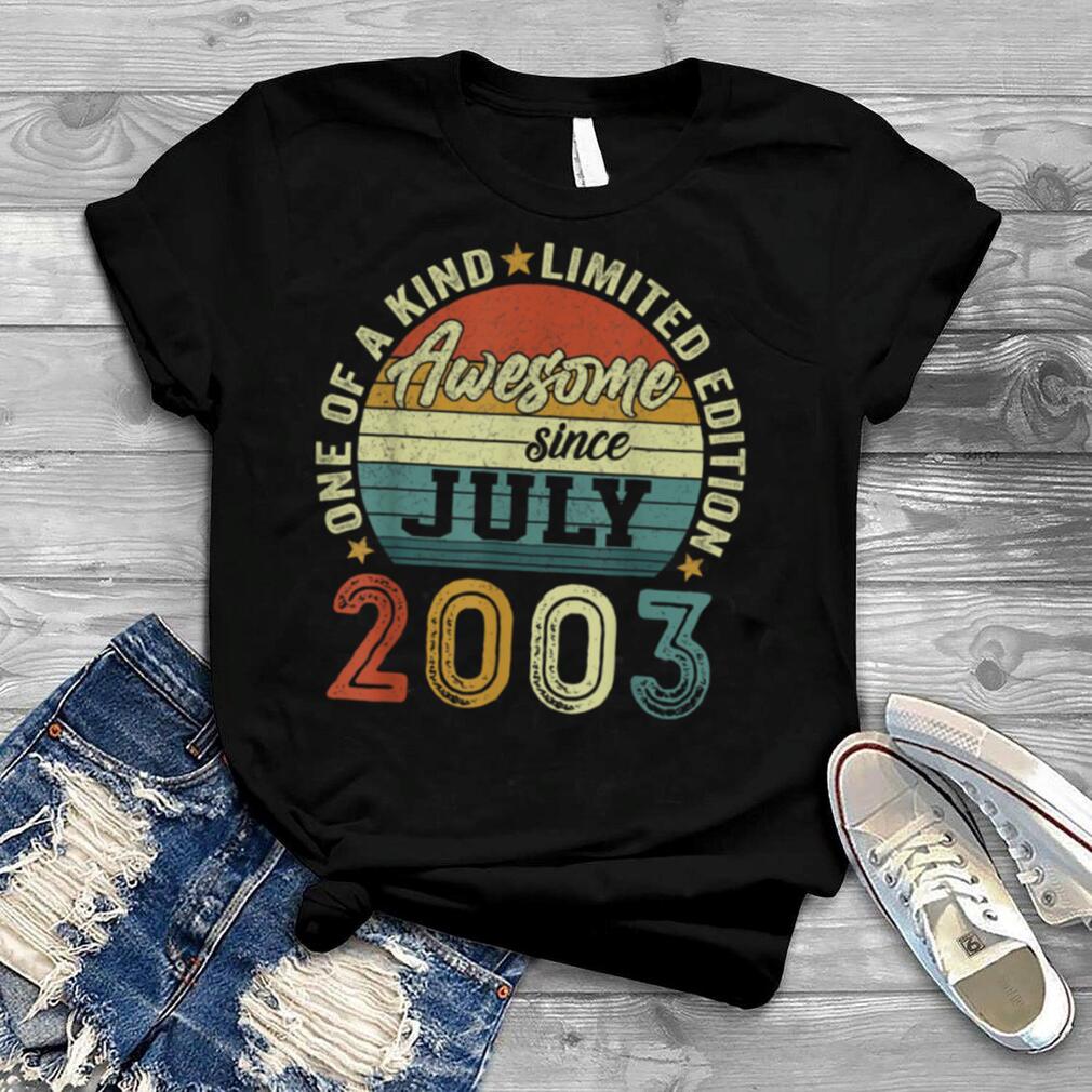 Awesome Since July 2003 19 Years Old 19th Birthday Gifts T Shirt