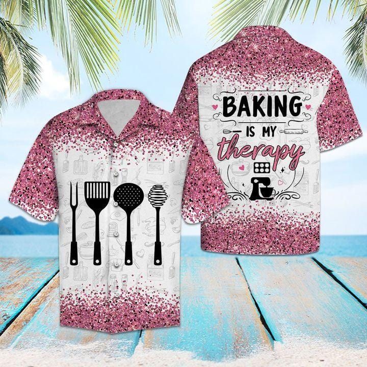 Baking Is My Therapy Unisex Hawaiian Shirts #L