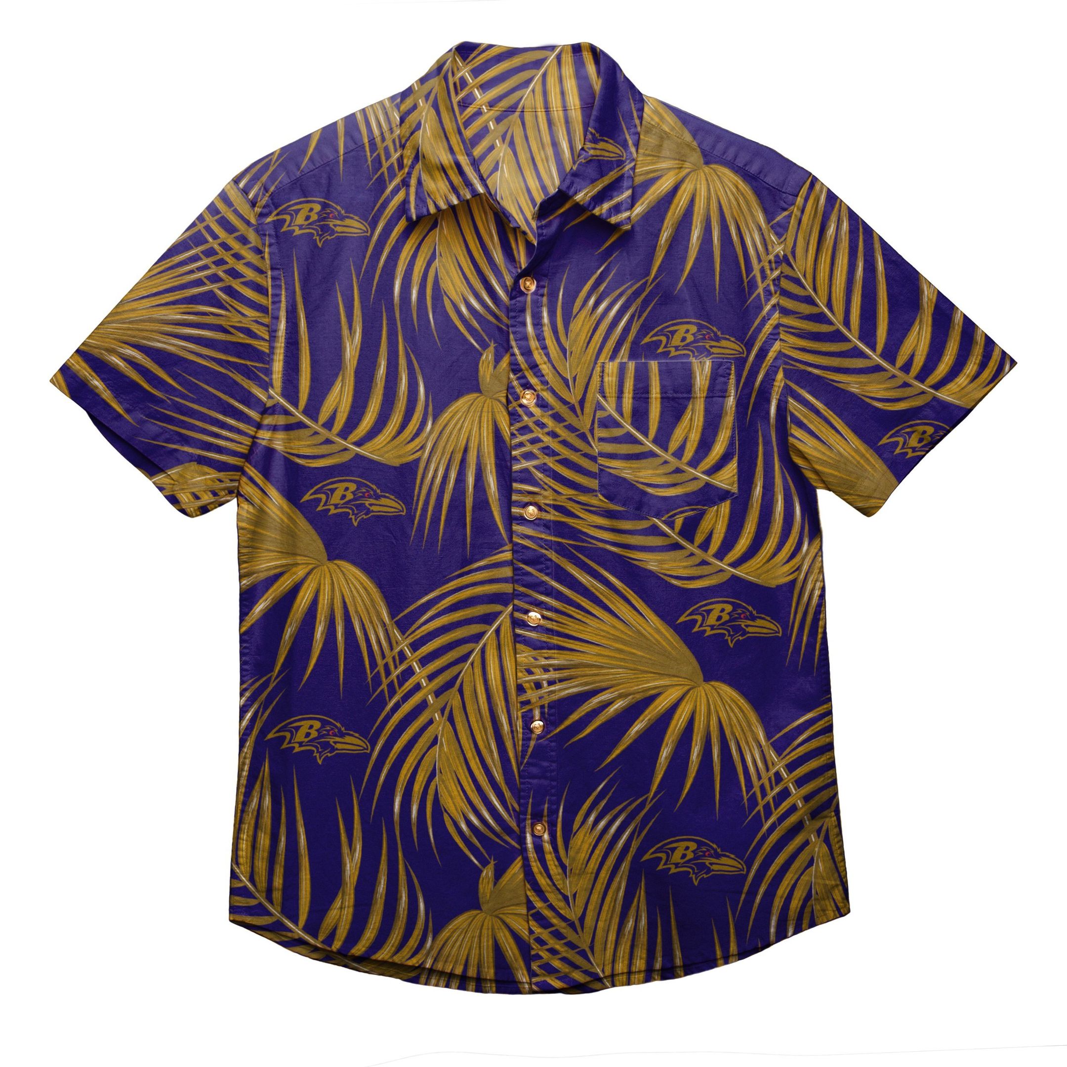 Baltimore Ravens Nfl Mens Hawaiian Button Up Shirt