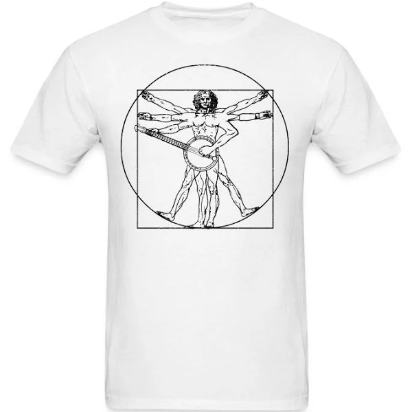 Banjo T Shirts Vitruvian Man Banjo