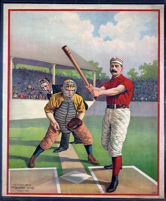 Baseball, sports poster, 1895, antique baseball posters, sports posters, man cave decor, sports bar decor,  baseball premium poster