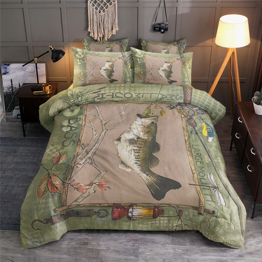 Bass Fishing Large Mouth Small Mouth Bedding Set