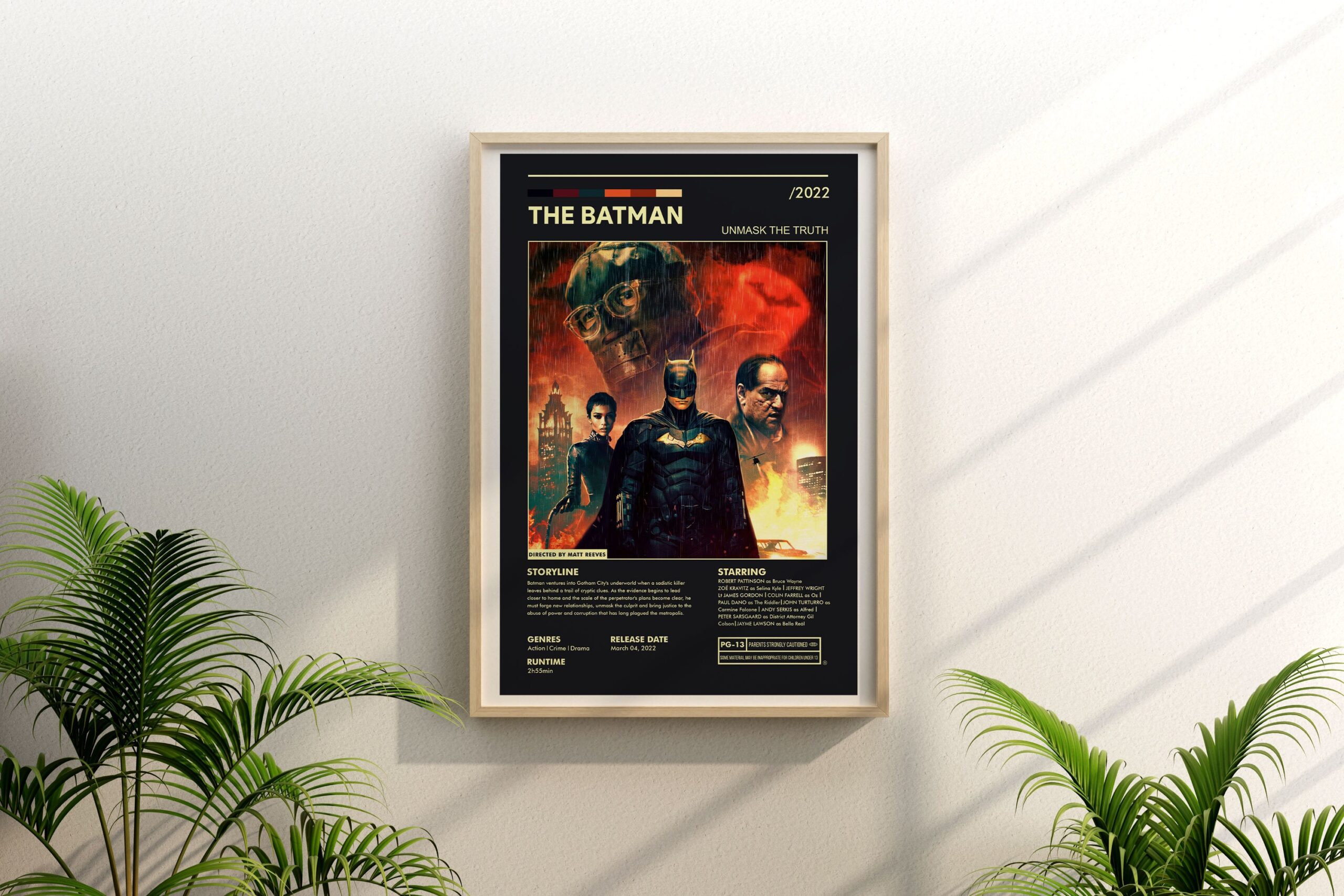 Batman Movie Mid Century Modern Wall Art Film Poster