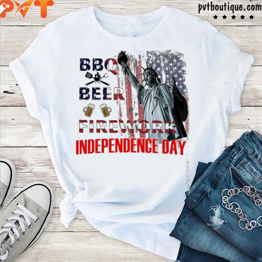 Bbq beer firework liberty independence day shirt