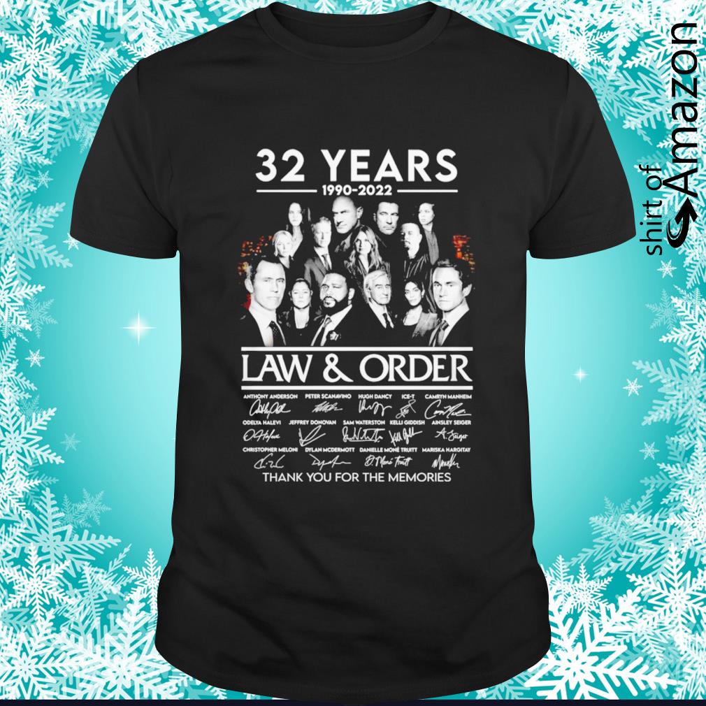 Best 32 Years Law and Order 1990-2022 signature t-shirt