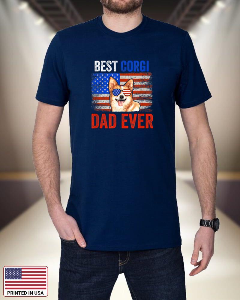 Best Corgi Dad Ever American Flag Fathers Day NbCi7