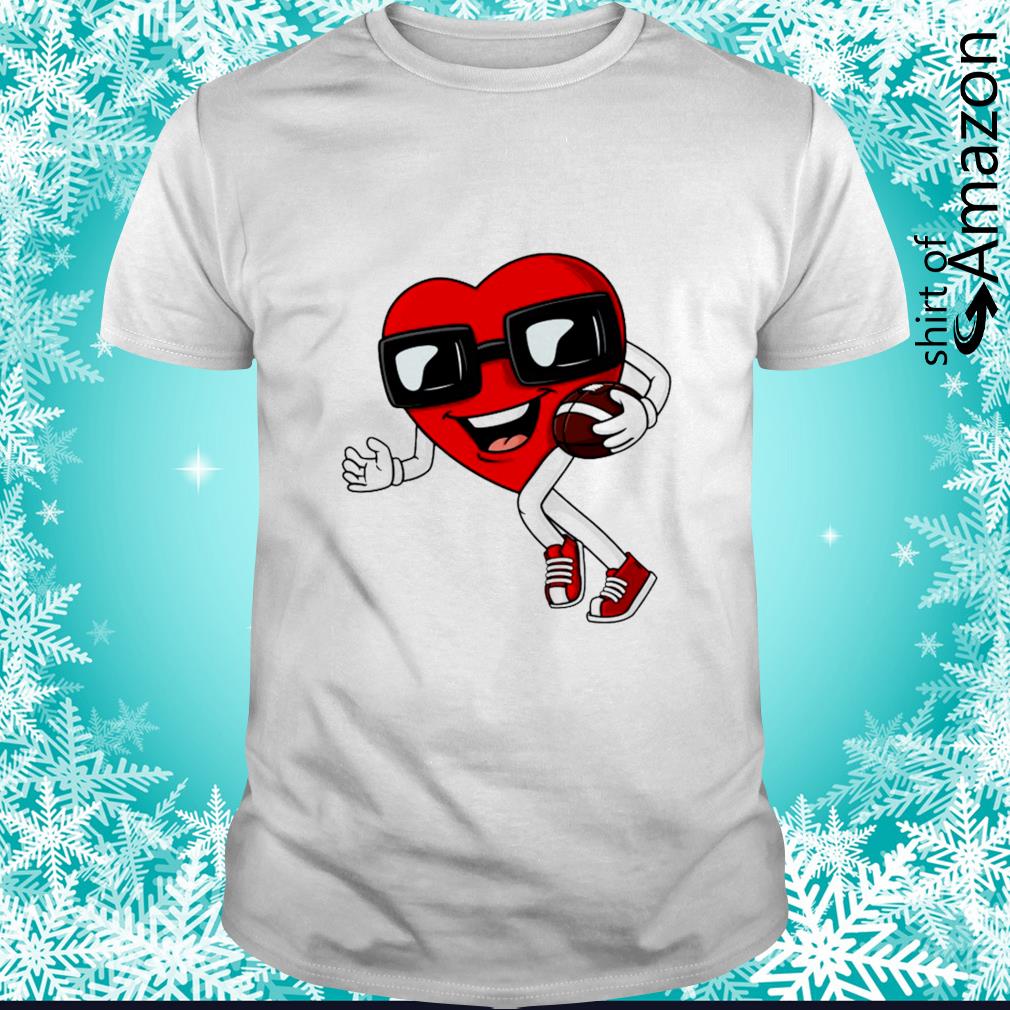 Best Heart Running With A Football Valentine’s Day shirt