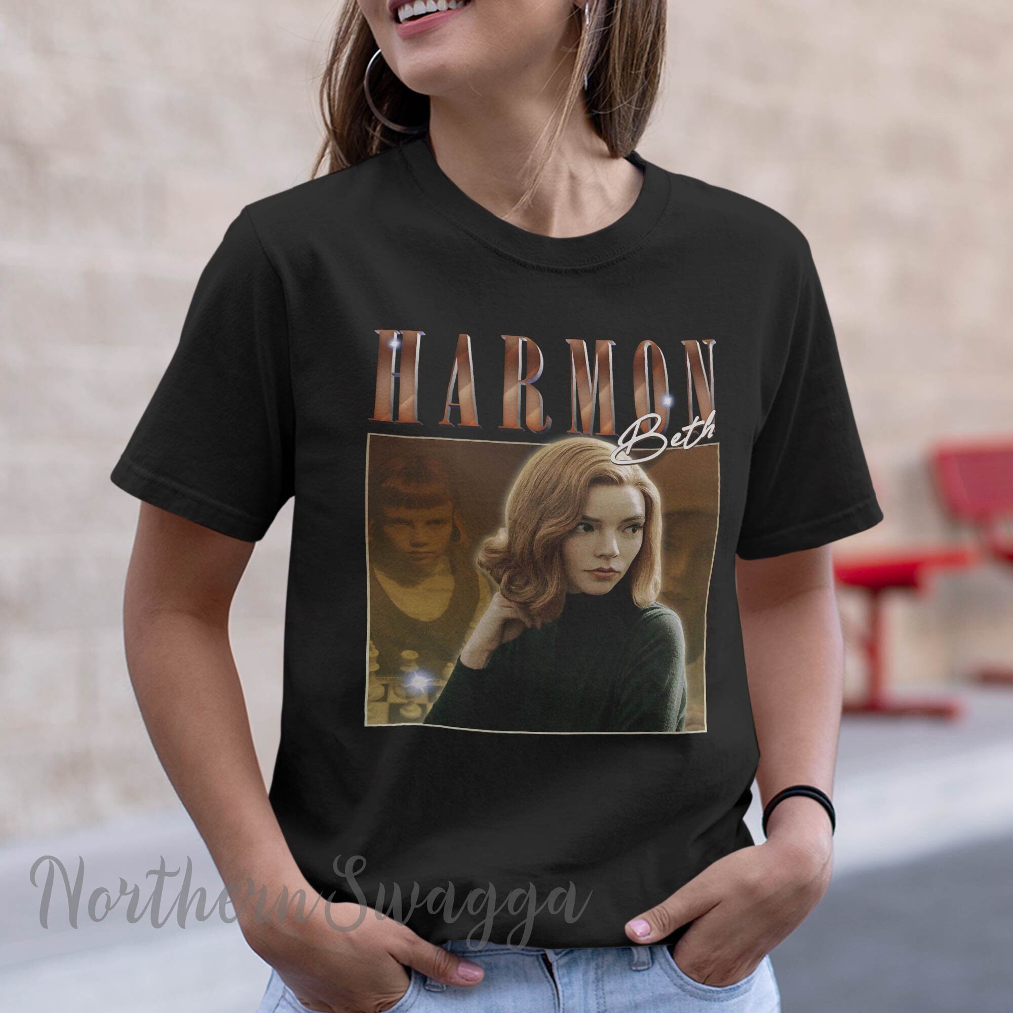Beth harmon shirt cool fan art t-shirt 90s poster design retro style 109 tee