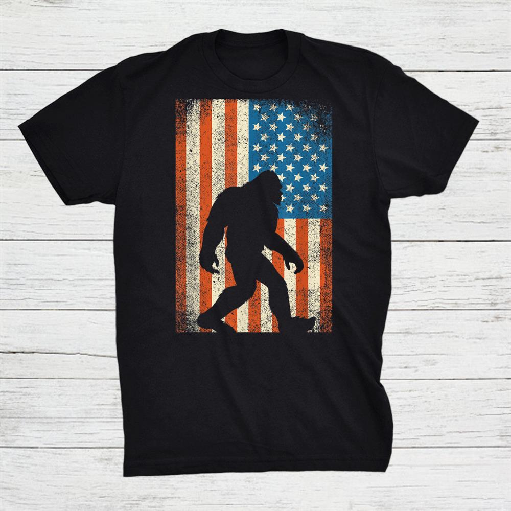 Bigfoot Sasquatch I Believe Patriot American Flag Shirt