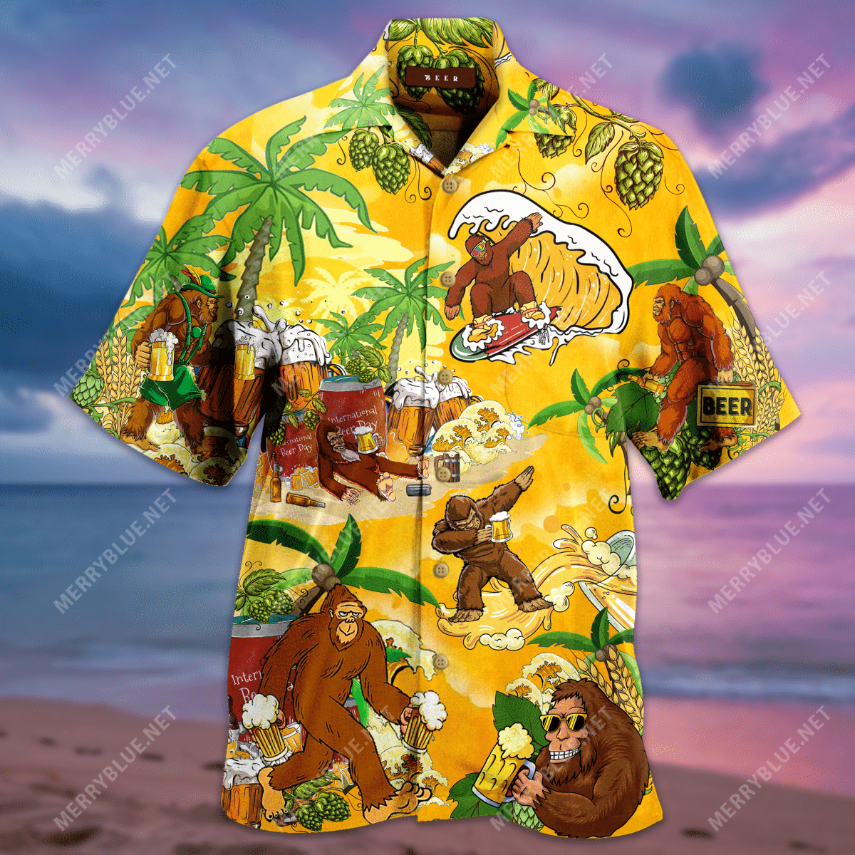 Bigfoot Summer Beer Unisex Hawaiian Shirt