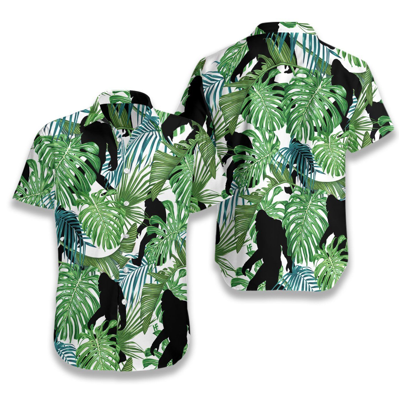 Bigfoot Tropical Seamless Pattern Ez16 2707 Hawaiian Shirt