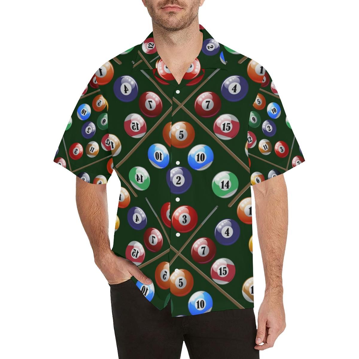 Billiard Ball Pattern Print Design 03 Men’s All Over Print Hawaiian Shirt (model T58)
