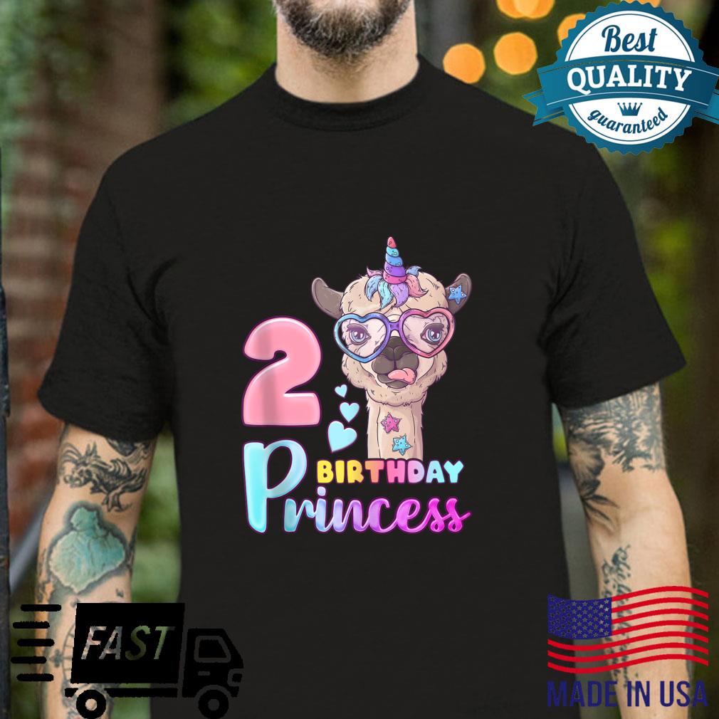Birthday Girl 2 Year Old, Llamacorn Birthday Princess Shirt