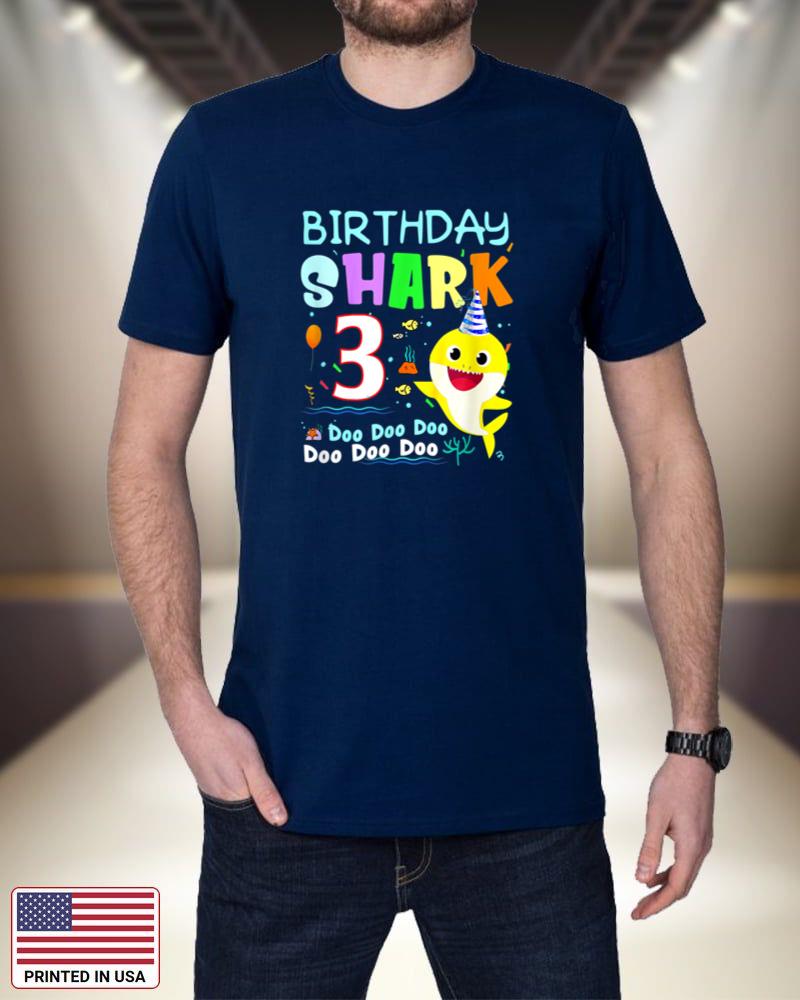 Birthday Kids Shark Shirt 3 Years Old 3rd Shirt Family HARJ9