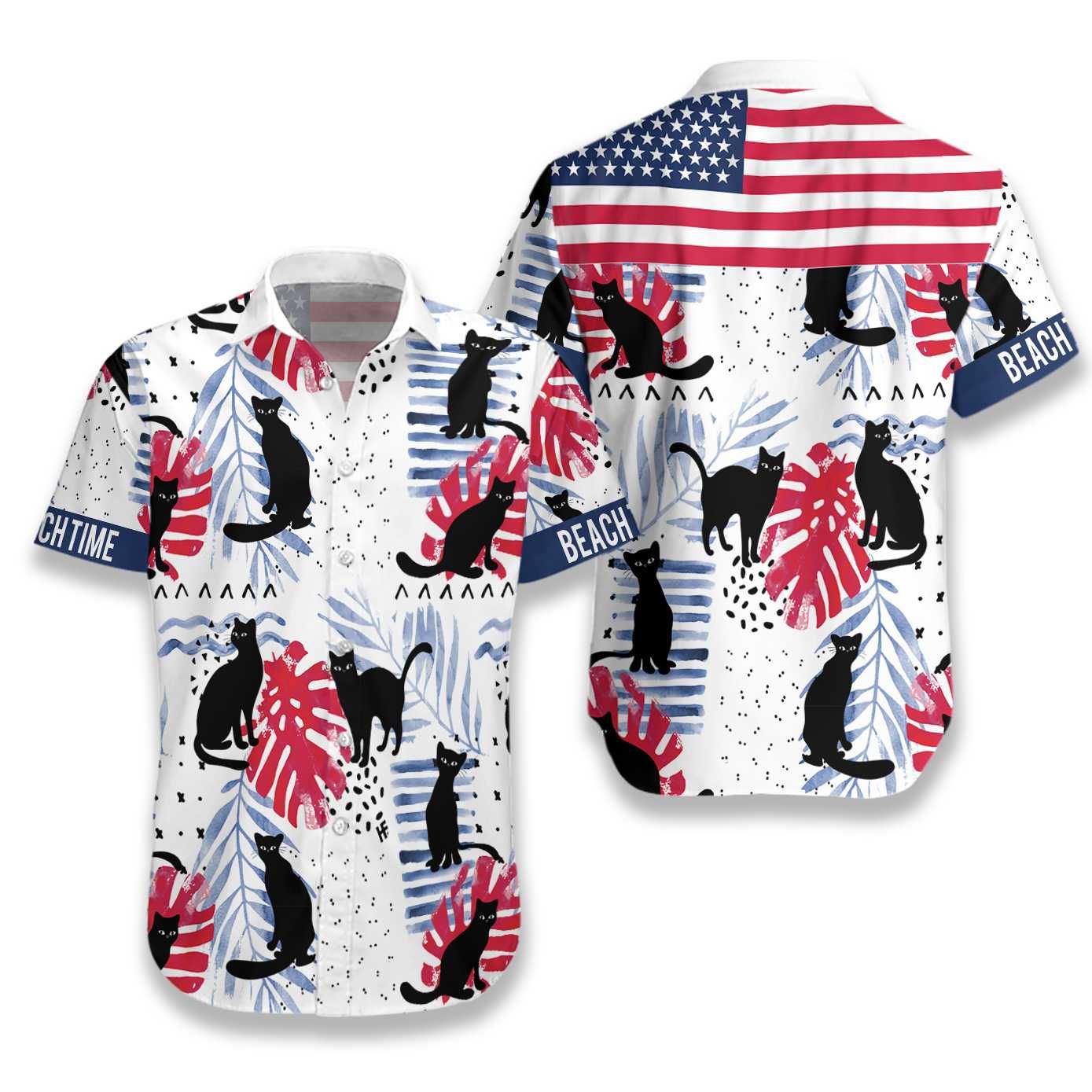 Black Cat Beach Time Ez25 2610 Hawaiian Shirt