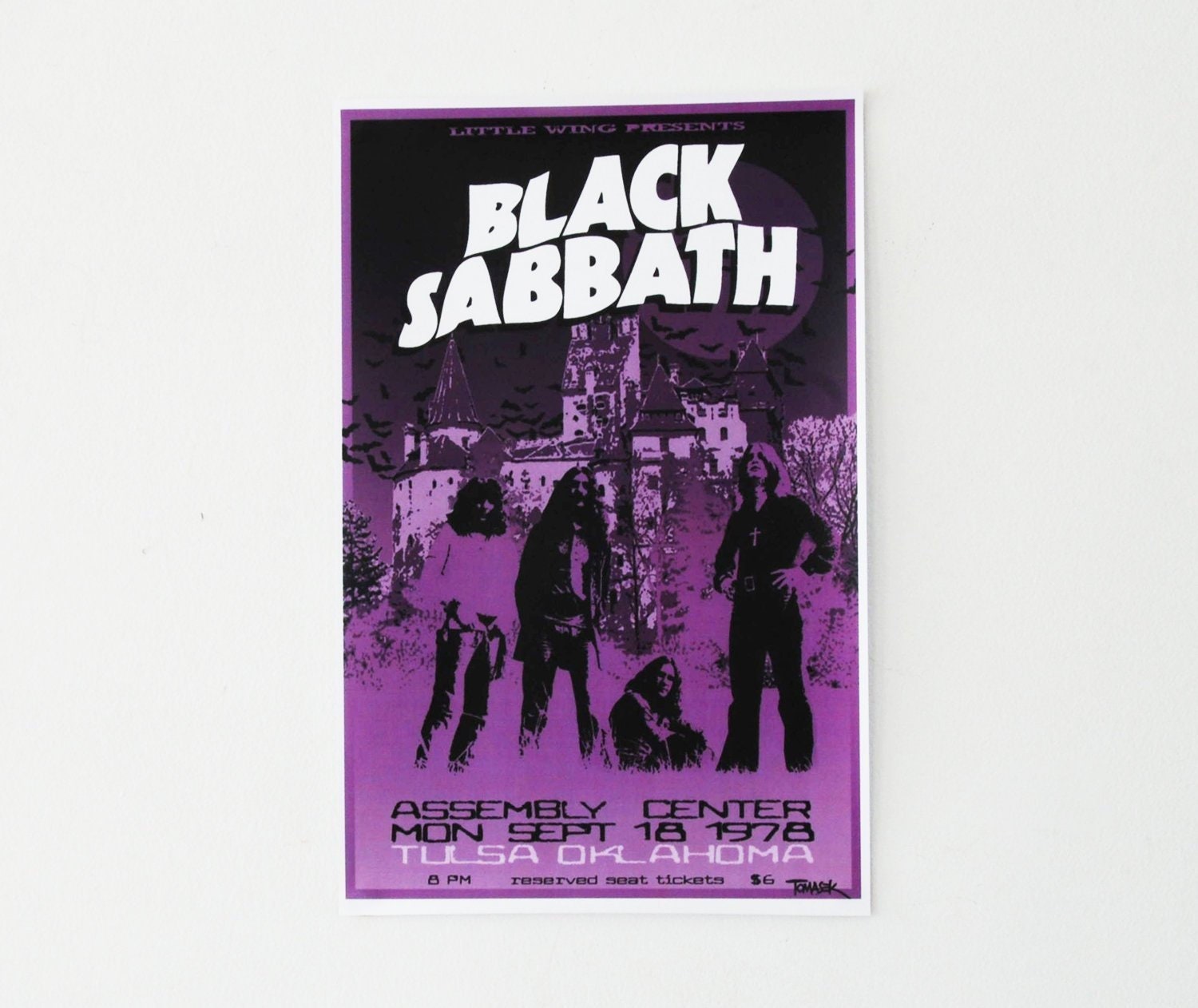 Black Sabbath 1978 Concert Poster  Live in Tusla, Oklahoma