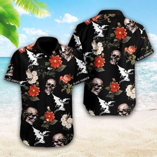 Black Sabbath Hawaiian Shirt White Men Women Beach Wear Short Sleeve Hawaii Shirt