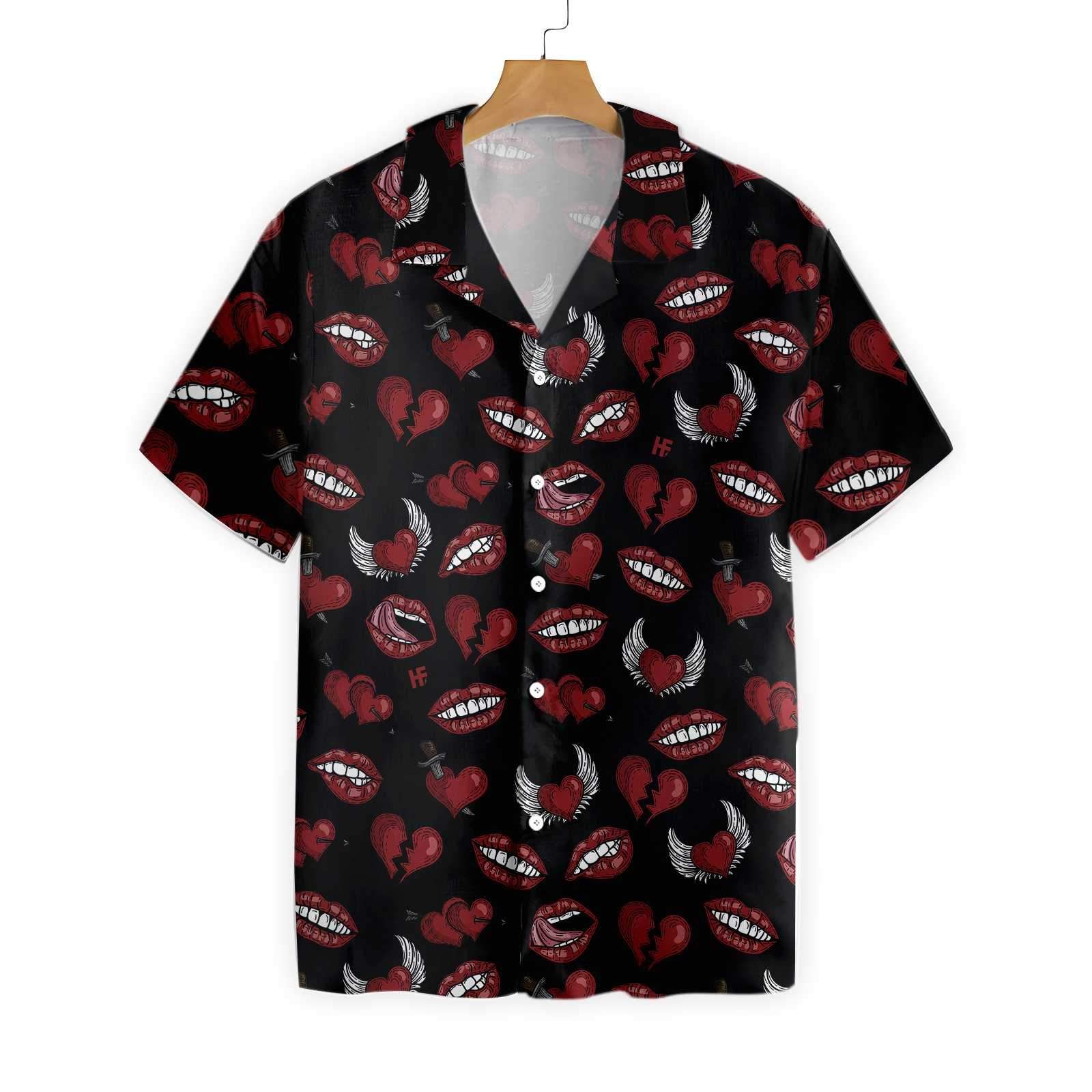 Black Valentine Seamless Pattern Ez24 1901 Hawaiian Shirt