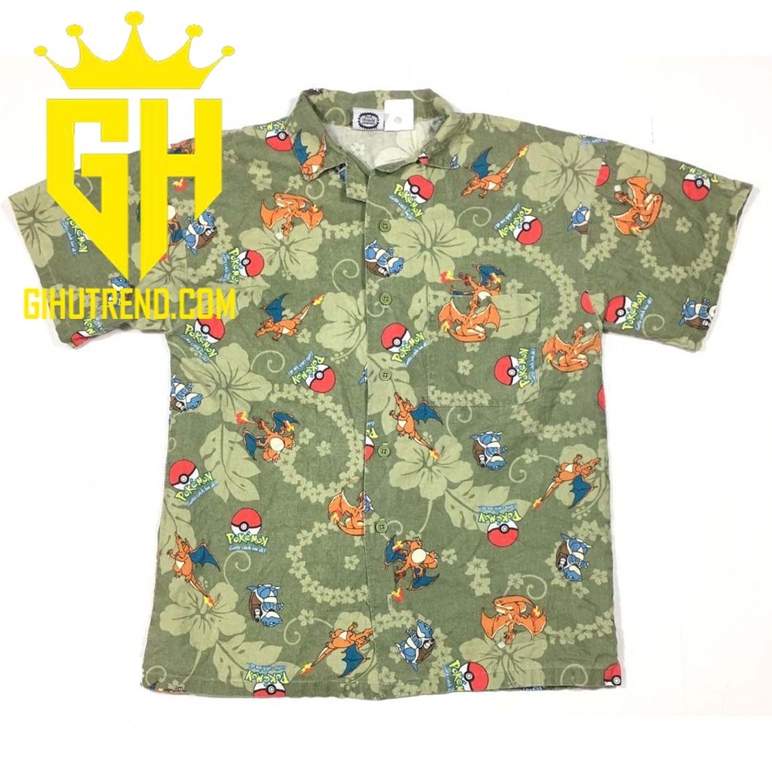 Blastoise Battle Charizard Pokemon Hawaiian Shirt