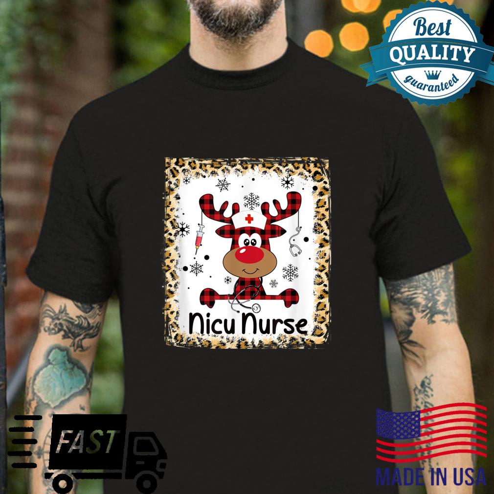 Bleached Nicu Nurse Life Reindeer Christmas Pajama Xmas Shirt