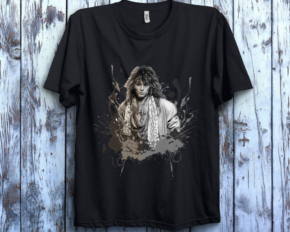 Bon Jovi Art Rock Band Portrait Legend Music Unisex Gift T-Shirt