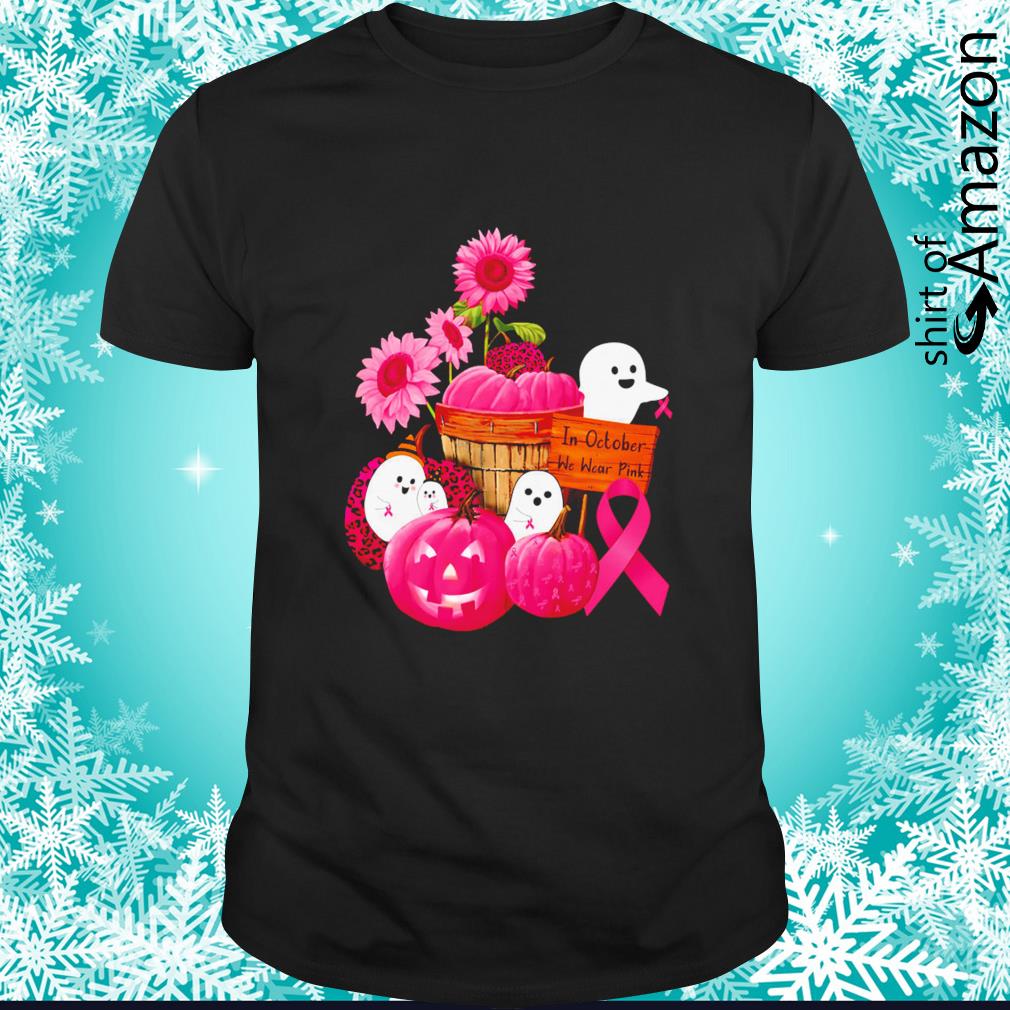 Boo ghost In October wa wear pink cancer awareness shirt