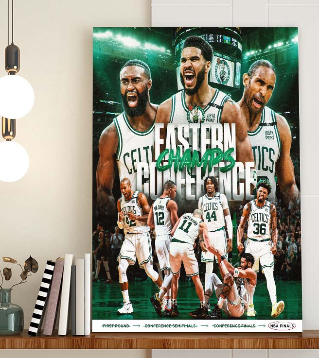 Boston Celtics 2022 Eastern Conference Champions NBA Finals Home Decor Poster Canvas